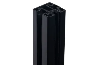 PSG A04.KR7200.110.50 ALUMINUM CORNER POST FOR BALUSTRADES, 45x45x1100mm, GLASS 8.72 MM, FLOOR-MOUNTED, BLACK (ALUMINUM, FLAT SYSTEM, PAINTED)