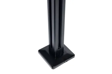 PSG A04.KR7200.110.50 ALUMINUM CORNER POST FOR BALUSTRADES, 45x45x1100mm, GLASS 8.72 MM, FLOOR-MOUNTED, BLACK (ALUMINUM, FLAT SYSTEM, PAINTED)