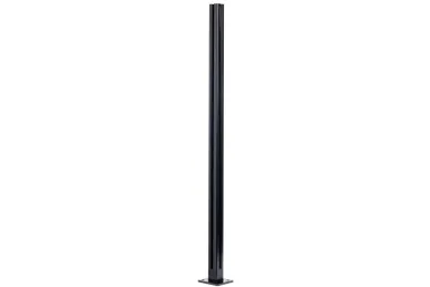 PSG A04.KR7200.110.50 ALUMINUM CORNER POST FOR BALUSTRADES, 45x45x1100mm, GLASS 8.72 MM, FLOOR-MOUNTED, BLACK (ALUMINUM, FLAT SYSTEM, PAINTED)