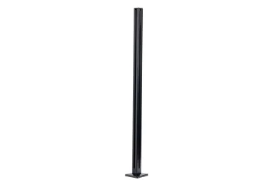 PSG A04.KR7200.110.50 ALUMINUM CORNER POST FOR BALUSTRADES, 45x45x1100mm, GLASS 8.72 MM, FLOOR-MOUNTED, BLACK (ALUMINUM, FLAT SYSTEM, PAINTED)