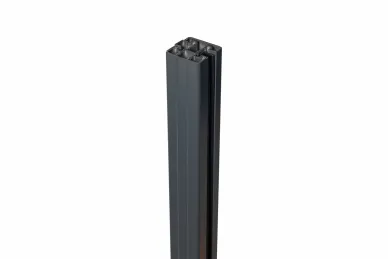 PSG A04.KR7300.110.50.7021 ALUMINUM SIDE POST FOR BALUSTRADES, 45x45x1100 MM, GLASS 8.72 MM, SIDE-MOUNTED, DARK GRAY (ALUMINUM, FLAT SYSTEM, PAINTED)
