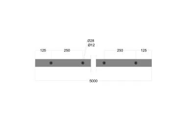 PSG A04.P100.500.AXA Profil u do balustrad całoszklanych pinox - seria 100, 5000 mm, mocowanie od góry, aluminium, anoda matowa