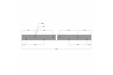 PSG A04.P105.500.AXA L-type profile for Pinox frameless glass balustrades – series 105, 5000 mm, glass 12-21 52 mm, longitudinal top fixing, aluminum, matte anodized