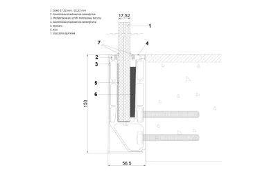 PSG A04.P120.500.AXA Y-type profile for Pinox frameless glass balustrades with strip and cover – series 120, 5000 mm, glass 12-21.52 mm, side fixing, aluminum, matte anodized