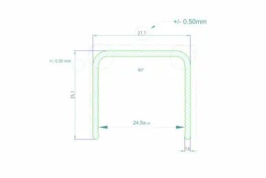 PSG A04.PS1031.AXA Pochwyt aluminiowy, prostokątny PS1031 – nakładany na szkło 12-21,52 mm, 6 m, anoda matowa, system płaski