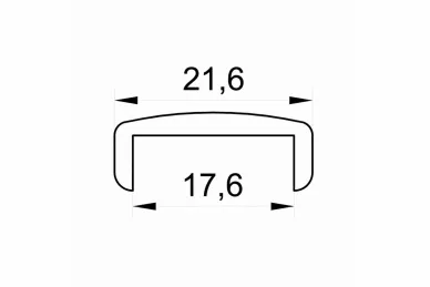 PSG A04.PS6728.AXA Pochwyt aluminiowy, zaokrąglony PS6728 – nakładany na szkło 16-17,52 mm, 6 m, anoda matowa, system płaski