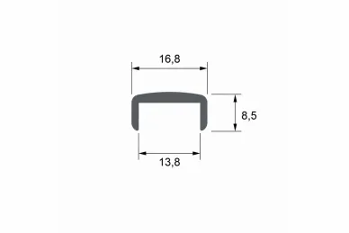 PSG A04.PS7426.AXA Pochwyt aluminiowy, zaokrąglony PS7426 – nakładany na szkło 12-13,52 mm, 6 m, anoda matowa, system płaski