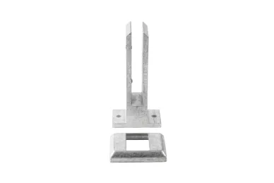 PSG A04.V340.016.AUR Uchwyt pionowy aluminiowy do szkła - spigot, 200 x 60 x 42 mm, z maskownicą, szkło 16-17,52 mm, surowy
