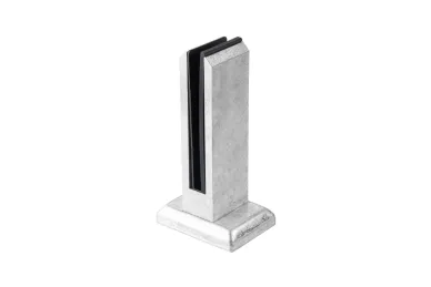 PSG A04.V340.016.AUR Uchwyt pionowy aluminiowy do szkła - spigot, 200 x 60 x 42 mm, z maskownicą, szkło 16-17,52 mm, surowy