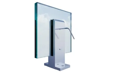 PSG A04.V340.016.AUR Vertical aluminum glass clamp - spigot, 200 x 60 x 42 mm, with cover, glass 16-17.52 mm, raw