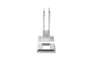 PSG A04.V340.016.AUS Vertical aluminum glass clamp - spigot, 200 x 60 x 42 mm, with cover, glass 16 - 17.52 mm, satin