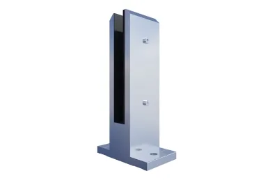 PSG A04.V340.016.AUS Vertical aluminum glass clamp - spigot, 200 x 60 x 42 mm, with cover, glass 16 - 17.52 mm, satin