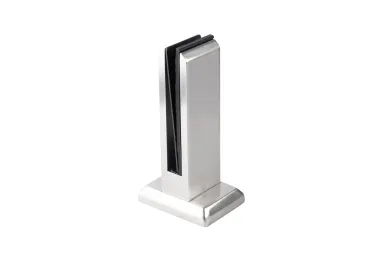 PSG A04.V340.016.AUS Vertical aluminum glass clamp - spigot, 200 x 60 x 42 mm, with cover, glass 16 - 17.52 mm, satin