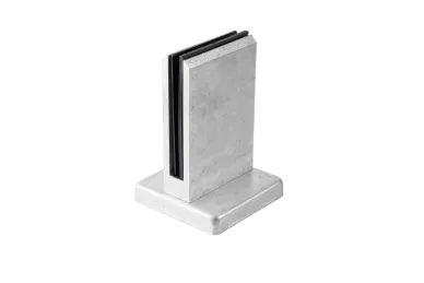 PSG A04.V340M.016.AUR Uchwyt pionowy aluminiowy do szkła - spigot, 200 x 120 x 42 mm, z maskownicą, szkło 16 - 17,52 mm, surowy