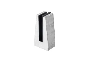 PSG A04.V350.012.AUR Uchwyt pionowy pojedynczy do szkła deltowaty – spigot, 70X50 mm, H=140 mm, szkło 12–13,52 mm, aluminium, surowy