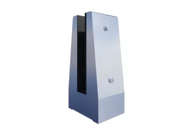 PSG A04.V350.012.AUS Single vertical delta-shaped glass clamp - spigot, 70X50 mm, H=140 mm, glass 12–13.52 mm, aluminum, satin