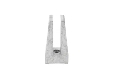 PSG A04.V350.016.AUR Uchwyt pionowy pojedynczy do szkła deltowaty – spigot, 70X50 mm, H=140 mm, szkło 16–17,52 mm, aluminium, surowy