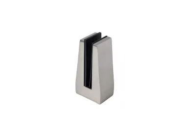 PSG A04.V350.016.AUS Single vertical delta-shaped glass clamp - spigot, 70X50 mm, H=140 mm, glass 16–17.52 mm, aluminum, satin
