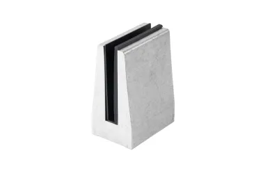 PSG A04.V350M.012.AUR Uchwyt pionowy podwójny do szkła deltowaty – spigot, 70X100 mm, H=140 mm, szkło 12–13,52 mm, aluminium, surowy