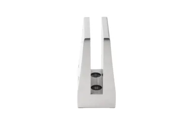 PSG A04.V350M.012.AUS Double vertical delta-shaped glass clamp - spigot, 70X100 mm, H=140 mm, glass 12–13.52 mm, aluminum, satin
