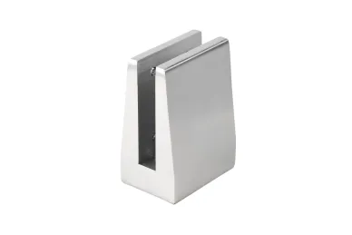 PSG A04.V350M.012.AUS Uchwyt pionowy podwójny do szkła deltowaty – spigot, 70X100 mm, H=140 mm, szkło 12–13,52 mm, aluminium, satyna