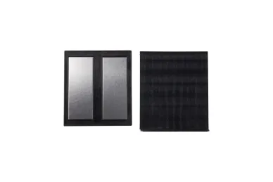 PSG A04.V350M.016.AUS Uchwyt pionowy podwójny do szkła deltowaty – spigot, 70X100 mm, H=140 mm, szkło 16–17,52 mm, aluminium, satyna