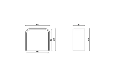 PSG A04.ZB1031.AXA Side end cap for glass-mounted handrail PS1031