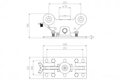 PSG A60.003.01.80.5 Laufwagen für Aluminiumprofil P 5-rollen