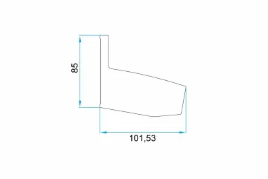 PSG A75.N100.1034K.AXA Side end cap for glass canopy system on aluminum strip N100 - 3000 mm, aluminum, matte anodized