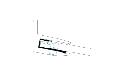 PSG A75.N100.140.AXA System zadaszeń szklanych na listwie aluminiowej 1400 mm - szkło 17,52 mm, uniwersalny (aluminium, anoda matowa)