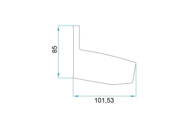 PSG A75.N100.140.AXA System zadaszeń szklanych na listwie aluminiowej 1400 mm - szkło 17,52 mm, uniwersalny (aluminium, anoda matowa)
