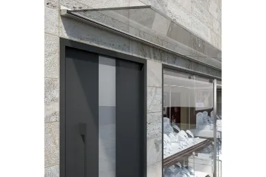 PSG A75.N100.300.AXA Glass canopy system on aluminum strip 3000 mm - glass 17.52 mm, universal (aluminum, matte anodized)