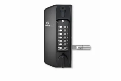PSG BL.BL3130DKO.ECP Dwustronny mechaniczny zamek szyfrowy BL3130DKO borg locks do bram metalowych – z klawiaturą ecp, pokrętłem zabezpieczającym przed podnoszeniem, blokadą klucza i zasuwą 65-80 mm