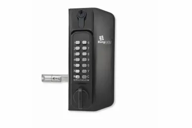 PSG BL.BL3130DKO.ECP Dwustronny mechaniczny zamek szyfrowy BL3130DKO borg locks do bram metalowych – z klawiaturą ecp, pokrętłem zabezpieczającym przed podnoszeniem, blokadą klucza i zasuwą 65-80 mm