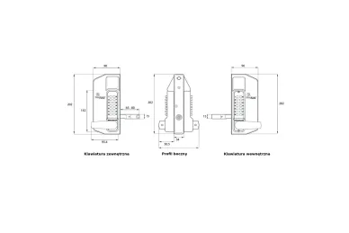 PSG BL.BL3430.ECP Dwustronny mechaniczny zamek szyfrowy BL3430 borg locks do bram metalowych – z klawiaturą ecp, klamką i zasuwą 65-80 mm
