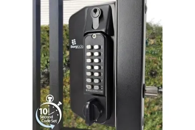 PSG BL.BL3430DKO.ECP Double-sided mechanical combination lock BL3430DKO Borg Locks for metal gates - with ECP keypad, handle, 65-80 mm slide bolt and key lock-out