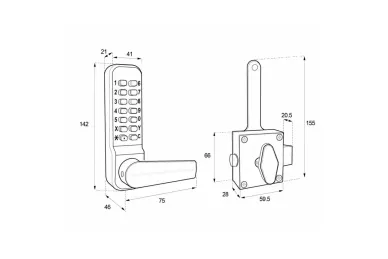 PSG BL.BL4409.ECP Metalowy zamek bramowy borg locks BL4409 - jednostronny z klamką, klawiaturą ecp i zatrzaskiem wewnętrznym z funkcją blokady, czarny