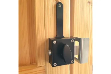 PSG BL.BL4409.ECP Metalowy zamek bramowy borg locks BL4409 - jednostronny z klamką, klawiaturą ecp i zatrzaskiem wewnętrznym z funkcją blokady, czarny
