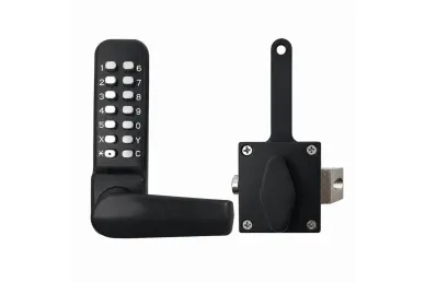PSG BL.BL4409.ECP Metalowy zamek bramowy borg locks BL4409 - jednostronny z klamką, klawiaturą ecp i zatrzaskiem wewnętrznym z funkcją blokady, czarny
