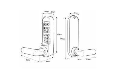 PSG BL.BL5200.MGPRO.ECP Metal gate lock Borg Locks BL5200 - single-sided with handle, ECP keypad and marine-resistant coating
