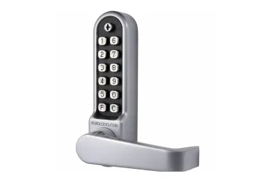 PSG BL.BL5401.SS.ECP Metalowy zamek bramowy borg locks BL5401 ecp - jednostronny z klamką, klawiaturą ecp i zatrzaskiem 60 mm