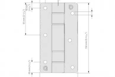 PSG DD.KF3A1BL Zawias sam. kf3a1bl 21,5 mm do furtek do 20 kg ścienno- słupkowy - 2szt.