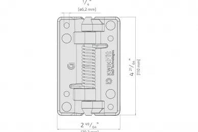 PSG DD.KF3S Zawiasy samozamykające do furtek do 20 kg, 19 mm kf3s - 2 szt.