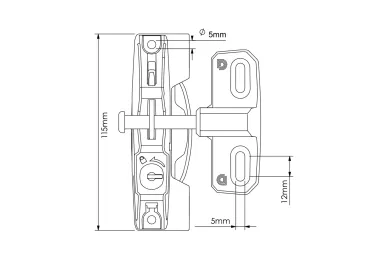 PSG DD.LL3A Self-latching gate lock with key, 10-32 mm LL3A