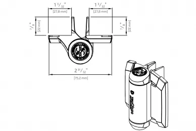 PSG DD.TCA1L2S3BT Zawiasy samozamykające do furtek do 30 kg, 21 mm (wąski-wąski) tca1l2s3bt - 2 szt.