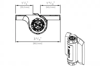 PSG DD.TCHD1AS3BT Selbstschließende Scharniere für schwere Tore bis 70 kg 6-25 mm (ohne Halterungen, schmal, schwarz) – 2 Stück