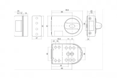 PSG GD.0ZN100U0000.12E30P Gerda zn 100 zamek uniwersalny satyna lakier