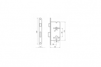 PSG GD.0ZW100W9050.9200TX Gerda zw 100 90/50 zamek uniwersalny na wkładkę - ocynk srebrny, (36 szt w kartonie)