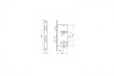 PSG GD.0ZW100W9050.9200TX Gerda zw 100 90/50 zamek uniwersalny na wkładkę - ocynk srebrny, (36 szt w kartonie)