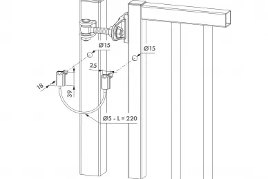 PSG LO.B-SAFE Cavo di sicurezza B-safe LOCINOX per cancelli con peso massimo 500 kg in acciaio inossidabile